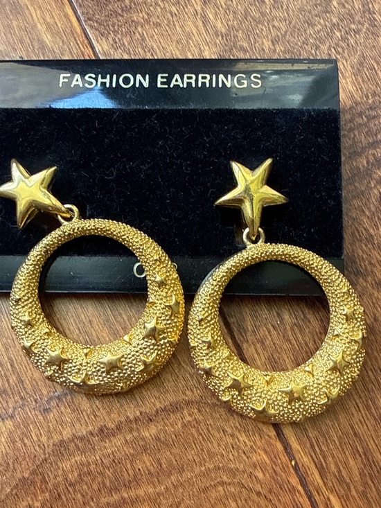 Jewelry - Gold Star Hoop Drop Earrings